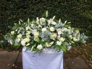 All White Double Ended Coffin Spray