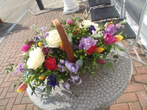 A Cheerful And Colourful Basket Arrangement